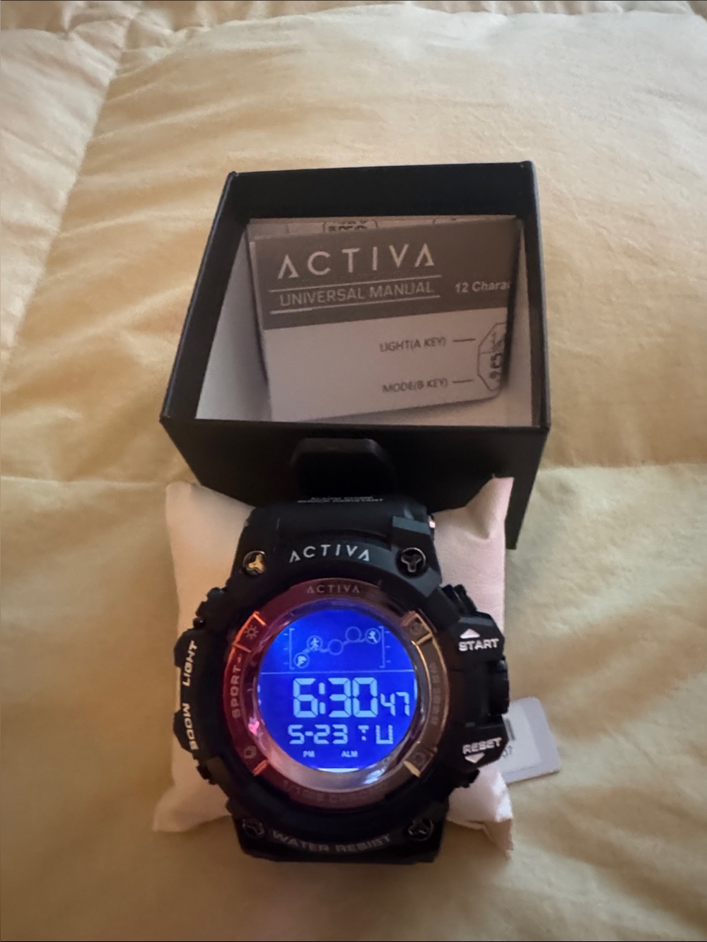 Activa Black and Red Sport Digital Watch with Bold Bezel